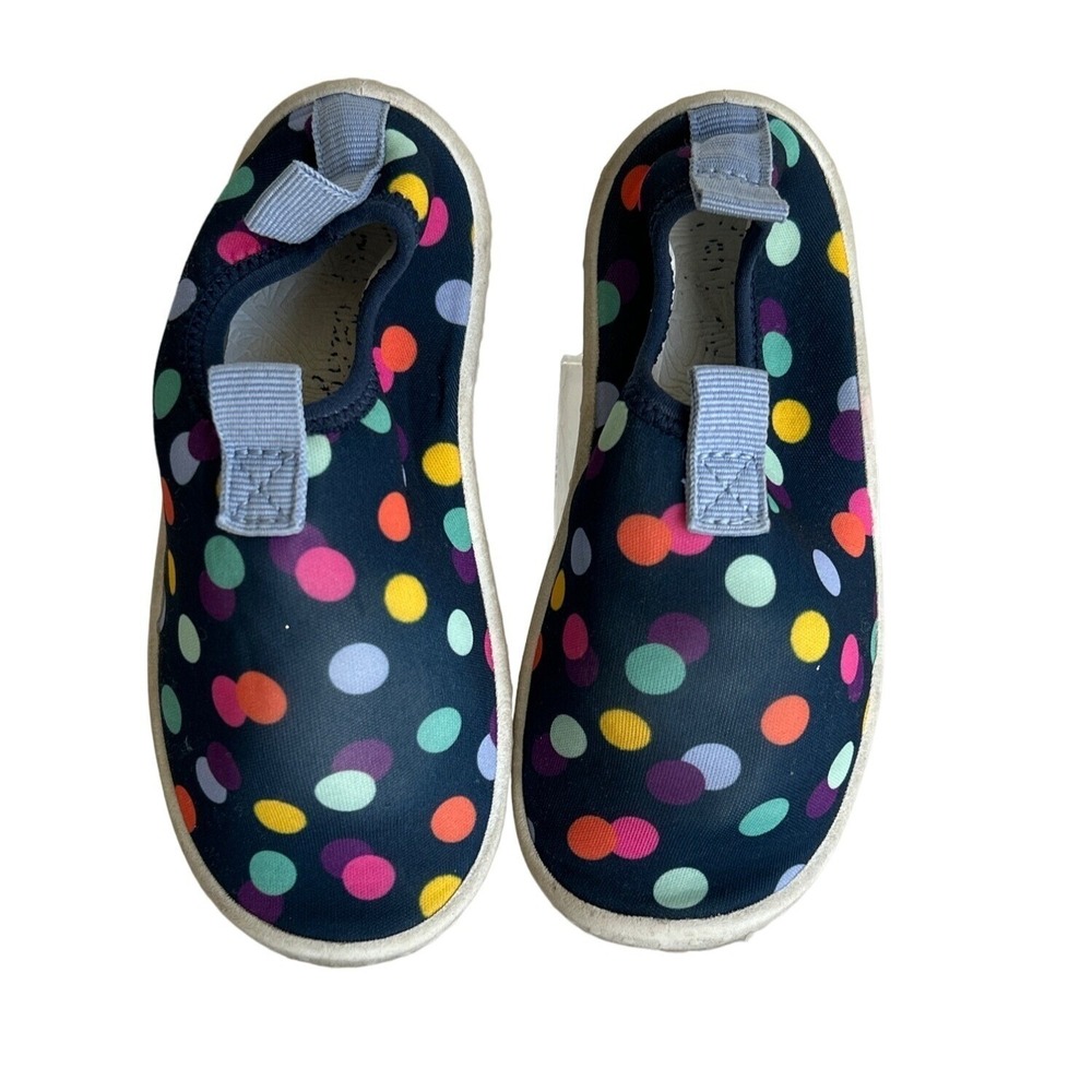 Kids Multicolored Polka Dot Slip-On Flats Shoes Size 8